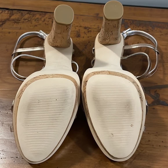 NWOT rose gold leather high-heeled sandals - Picture 6 of 7